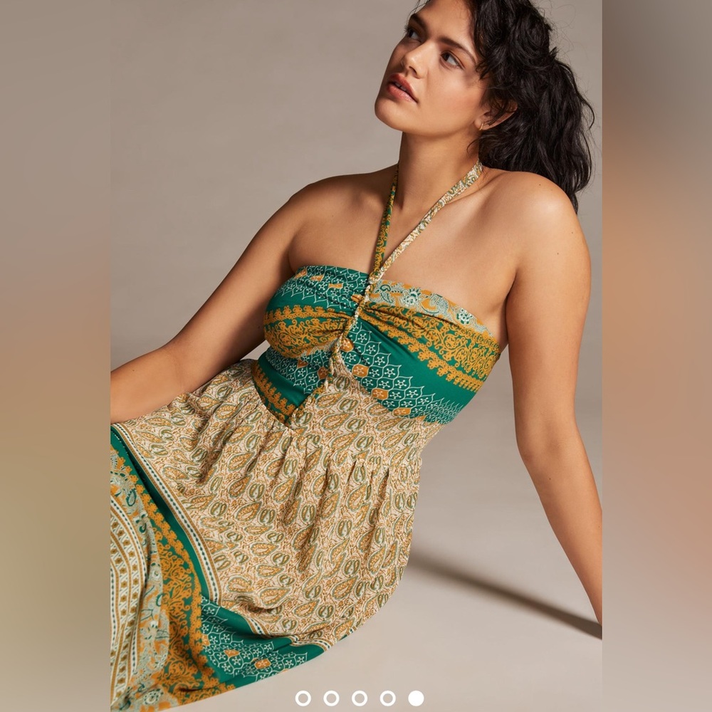 Anthropologie TINY Twist Halter Maxi Dress, Size XXSP. - Picture 2 of 11